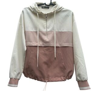 ZARA NWOT Tri-colored Half Zip Hoodie
Size: M